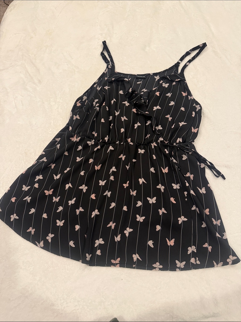 torrid Black Butterfly Print Ruffle Cami